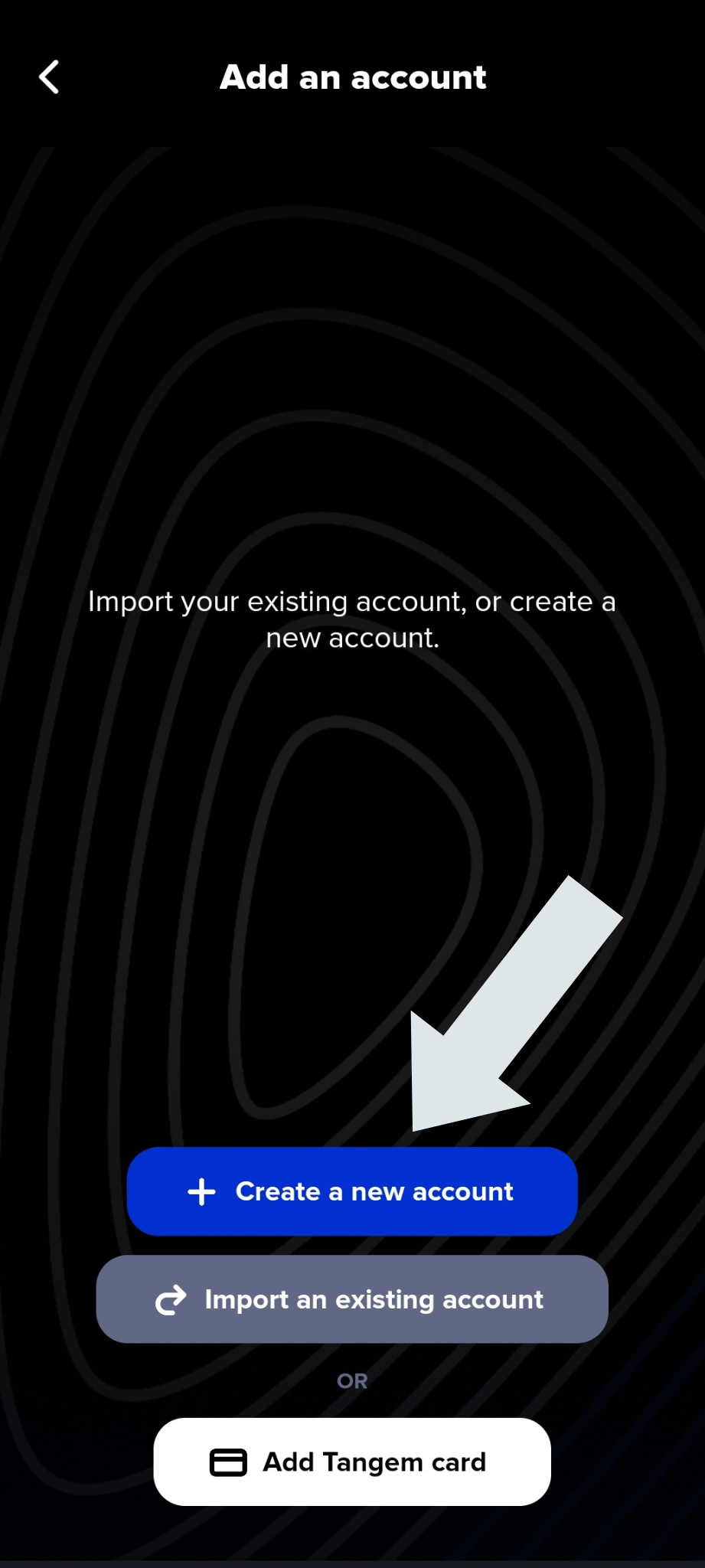 Create or Import an Account